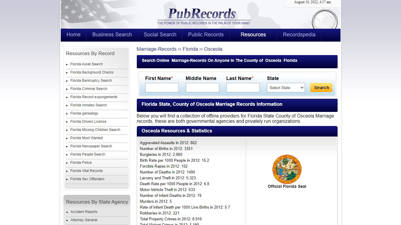 Osceola County, Florida Marriage Records