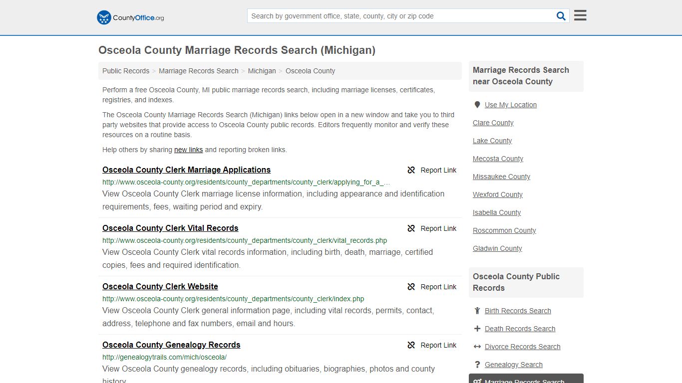 Marriage Records Search - Osceola County, MI (Marriage ...